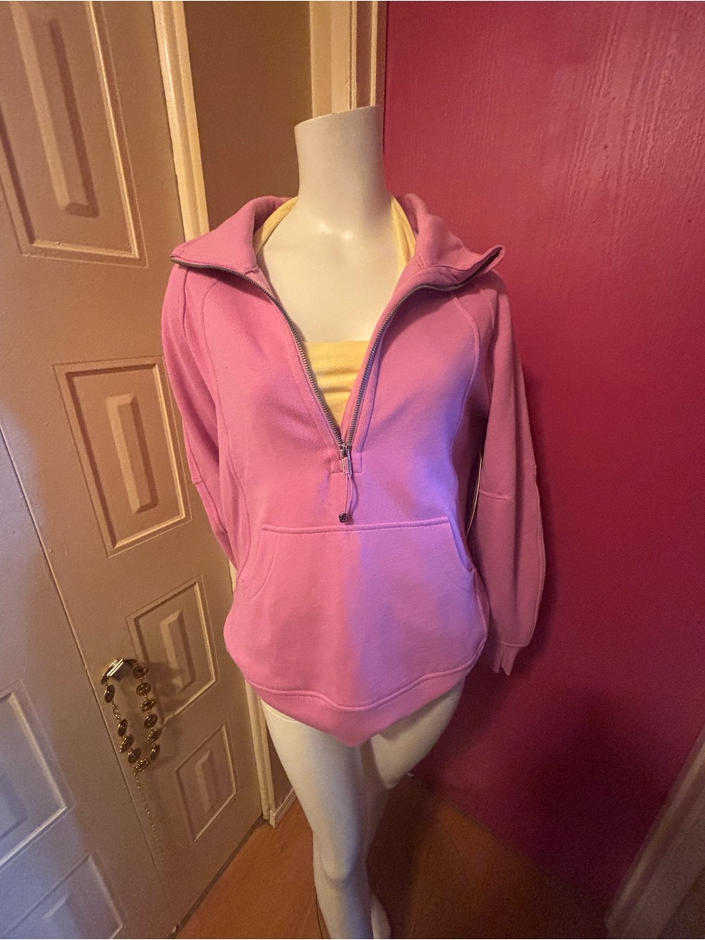 lululemon athletica Pink Half-Zip Hooded Pullover